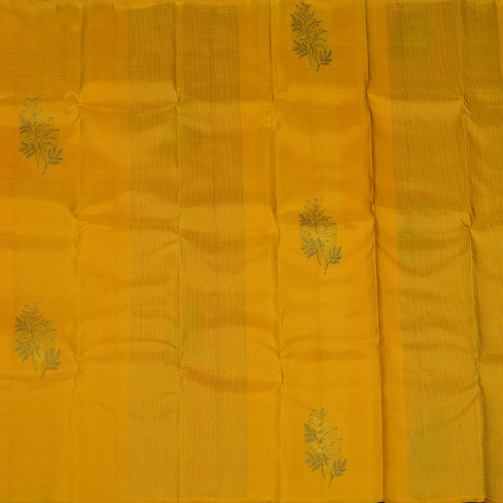 Hayagrivas Handloom Turmeric Yellow Kanjivaram Silk Saree KBF40D3-1
