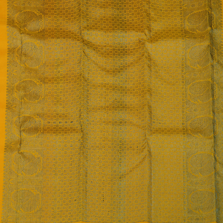 Hayagrivas Handloom Turmeric Yellow Kanjivaram Silk Saree KBF40D3-1
