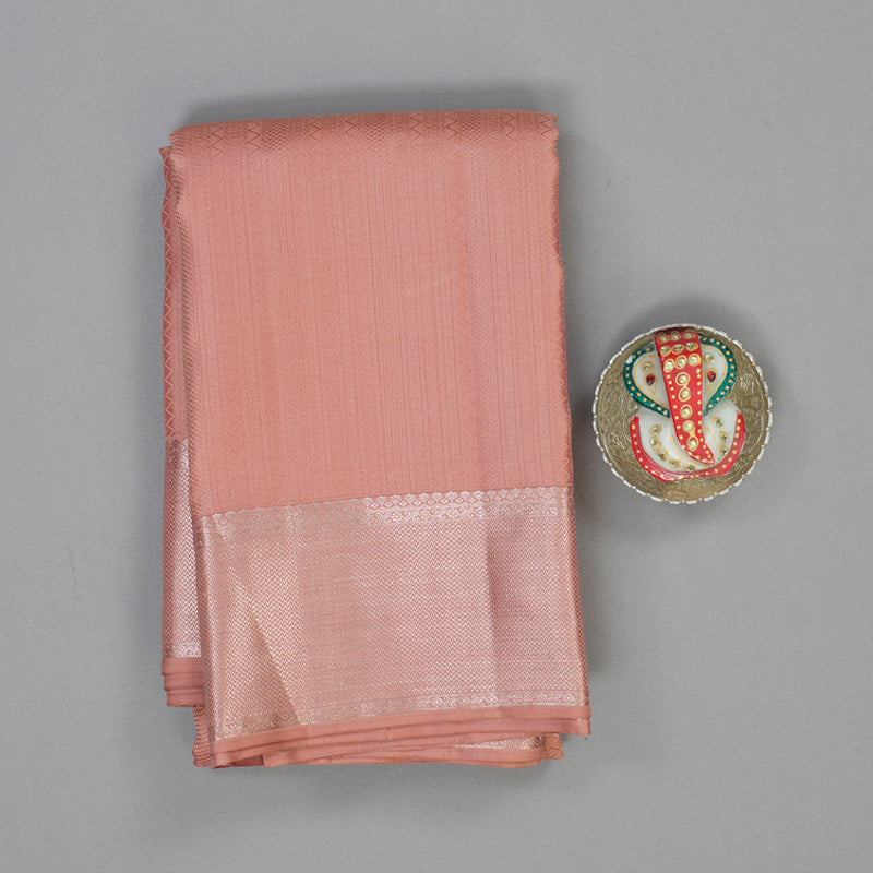 Hayagrivas Handloom Copper Pink Kanjivaram Silk Saree KBF40D7-2