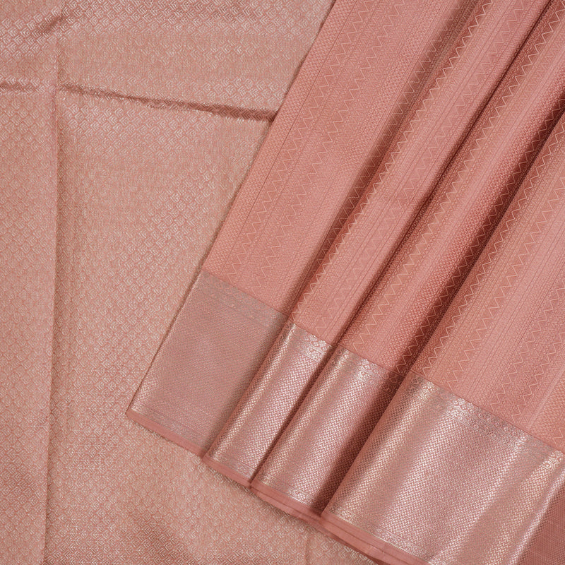 Hayagrivas Handloom Copper Pink Kanjivaram Silk Saree KBF40D7-2