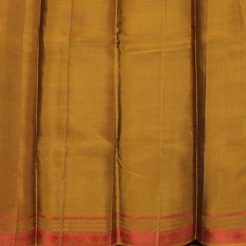 Hayagrivas Handloom Black Kanjivaram Silk Saree with Honey Mustard Border KBF410F5-1
