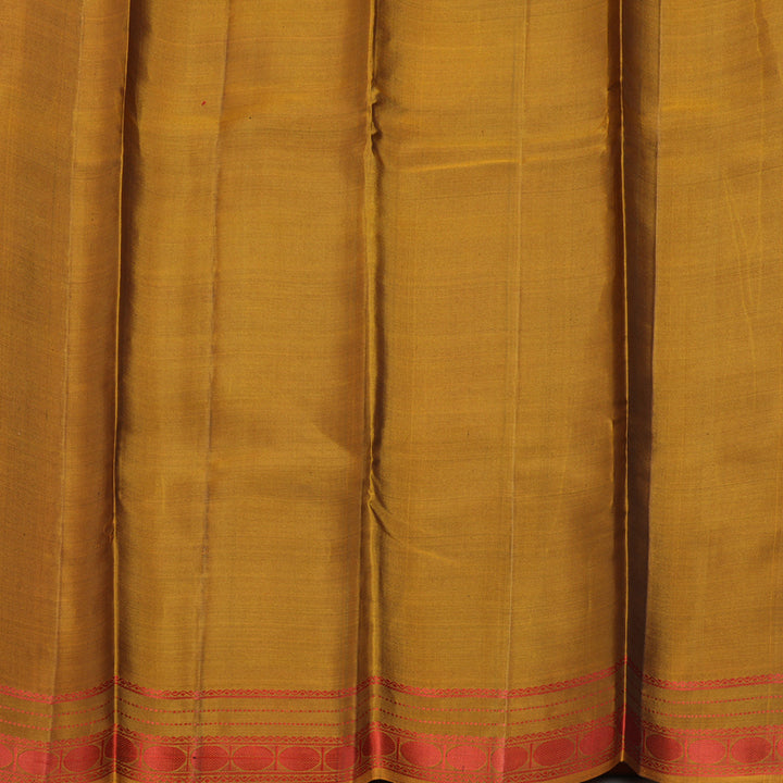 Hayagrivas Handloom Black Kanjivaram Silk Saree with Honey Mustard Border KBF410F5-1