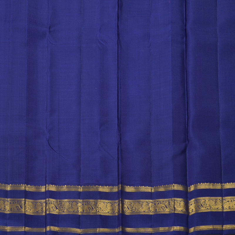 Hayagrivas Handloom Pista Green Kanjivaram Silk Saree with Dark Blue Border KBF411F16-1