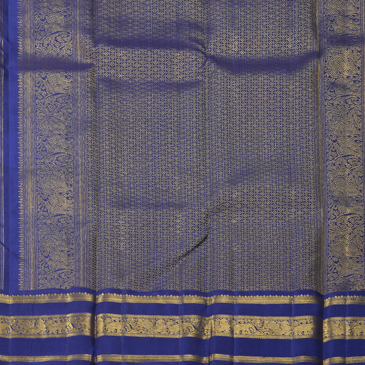 Hayagrivas Handloom Pista Green Kanjivaram Silk Saree with Dark Blue Border KBF411F16-1