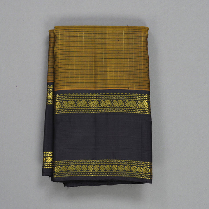 Hayagrivas Handloom Honey Mustard Kanjivaram Silk Saree with Kanchana Brown Border KBF411F20-1