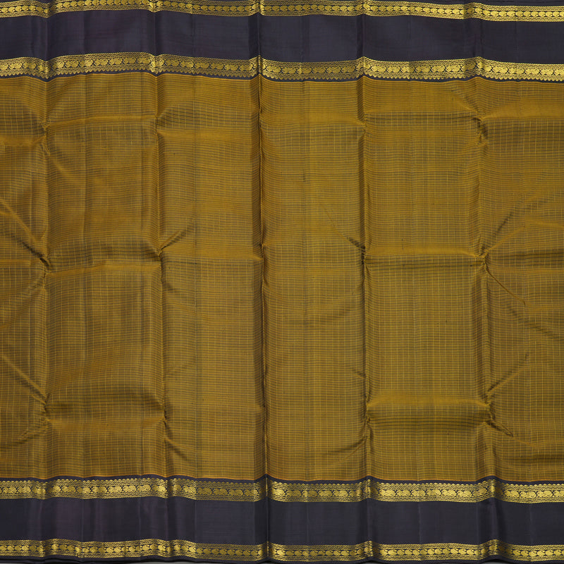 Hayagrivas Handloom Honey Mustard Kanjivaram Silk Saree with Kanchana Brown Border KBF411F20-1