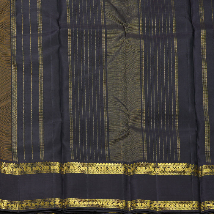 Hayagrivas Handloom Honey Mustard Kanjivaram Silk Saree with Kanchana Brown Border KBF411F20-1