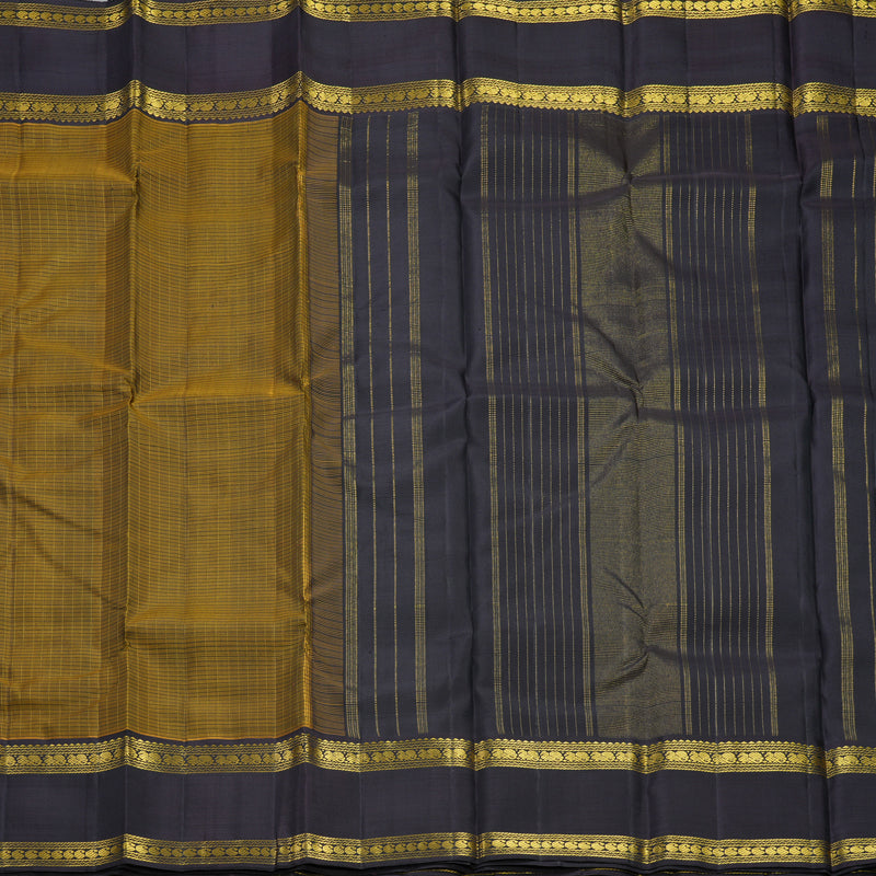 Hayagrivas Handloom Honey Mustard Kanjivaram Silk Saree with Kanchana Brown Border KBF411F20-1