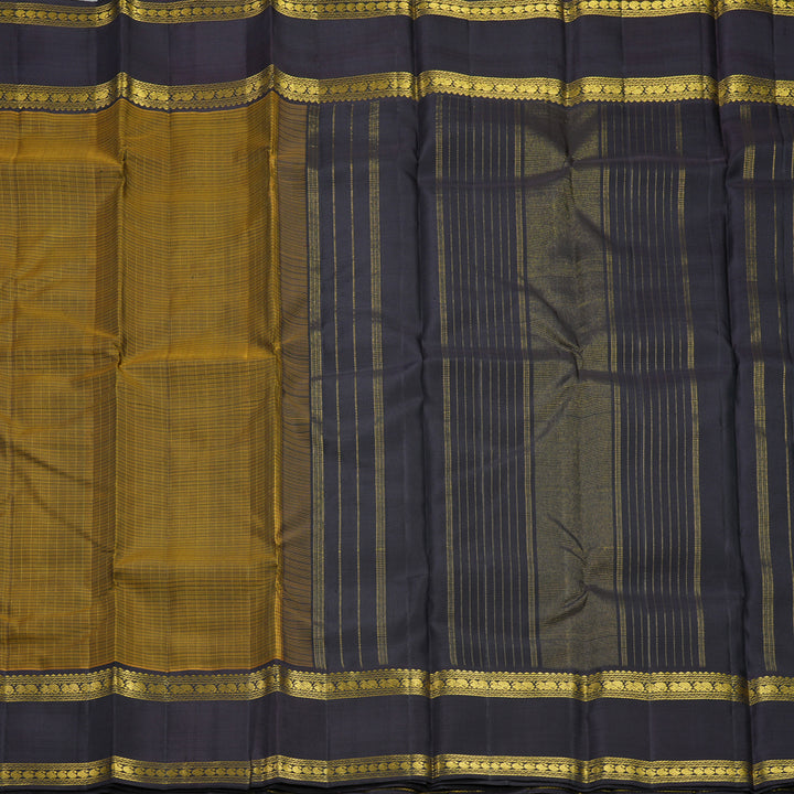 Hayagrivas Handloom Honey Mustard Kanjivaram Silk Saree with Kanchana Brown Border KBF411F20-1