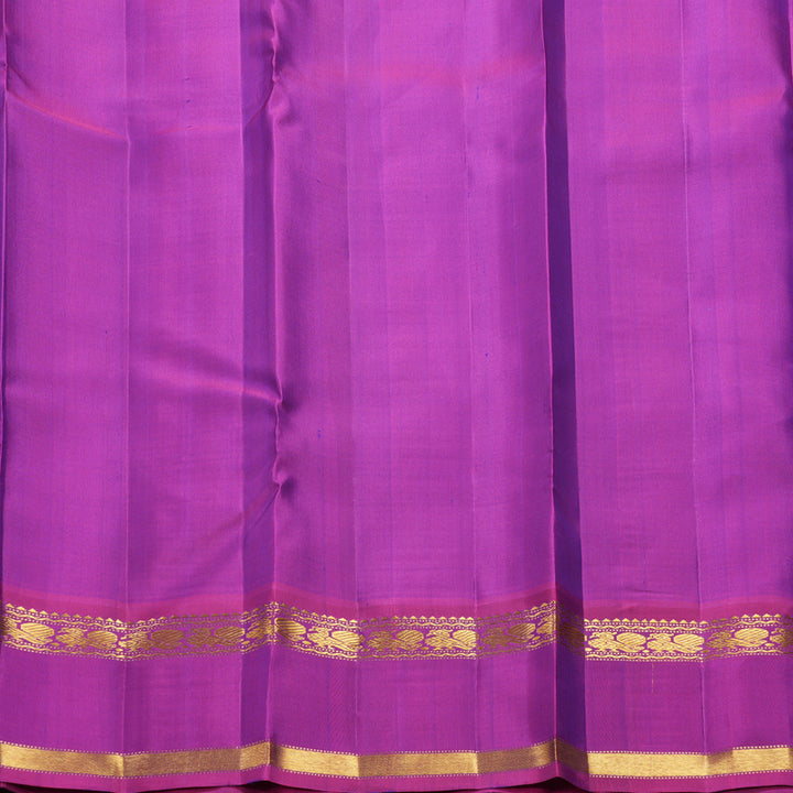 Hayagrivas Handloom Fluorescent Green Kanjivaram Silk Saree with Purple Border KBF411F6-1