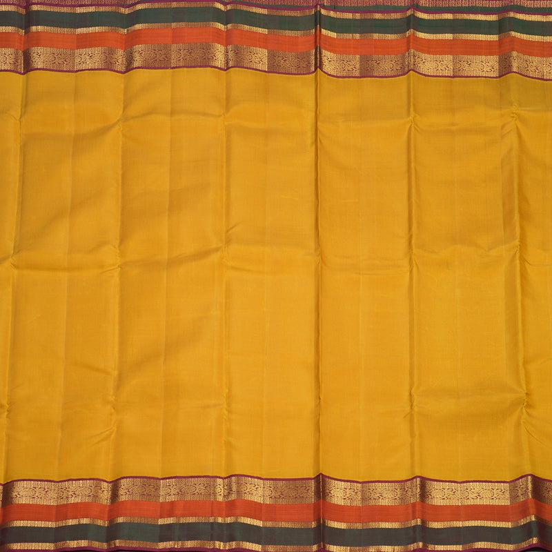 Hayagrivas Handloom Mango Yellow Kanjivaram Silk Saree KBF411F8-1