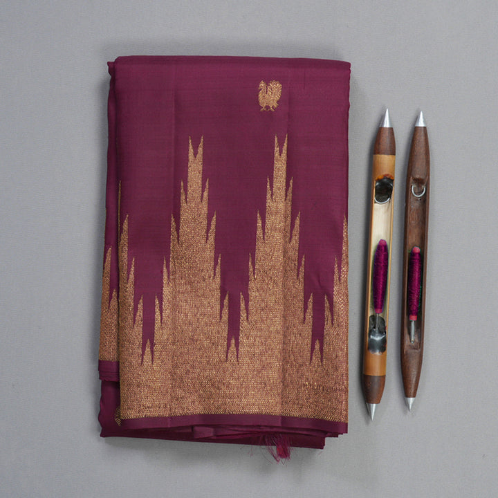 Hayagrivas Handloom Burgundy Kanjivaram Silk Saree KBF412F11-1
