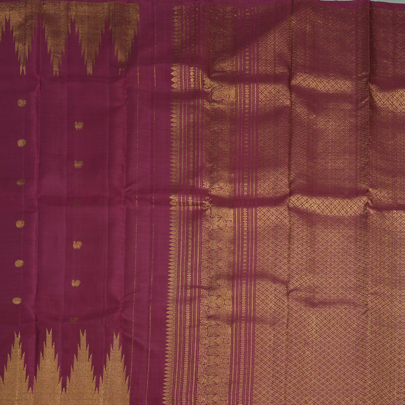 Hayagrivas Handloom Burgundy Kanjivaram Silk Saree KBF412F11-1