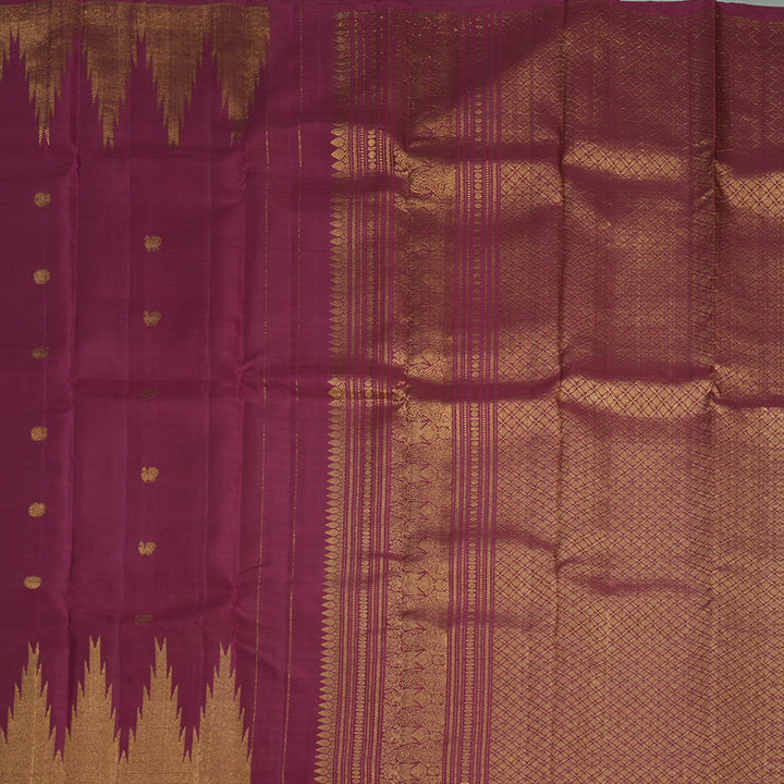 Hayagrivas Handloom Burgundy Kanjivaram Silk Saree KBF412F11-1