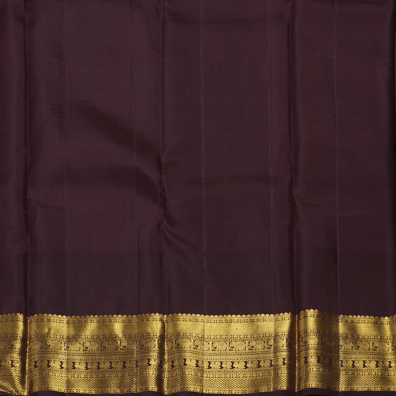 Hayagrivas Handloom Green Kanjivaram Silk Saree with Coffee Brown Border KBF412F3-1