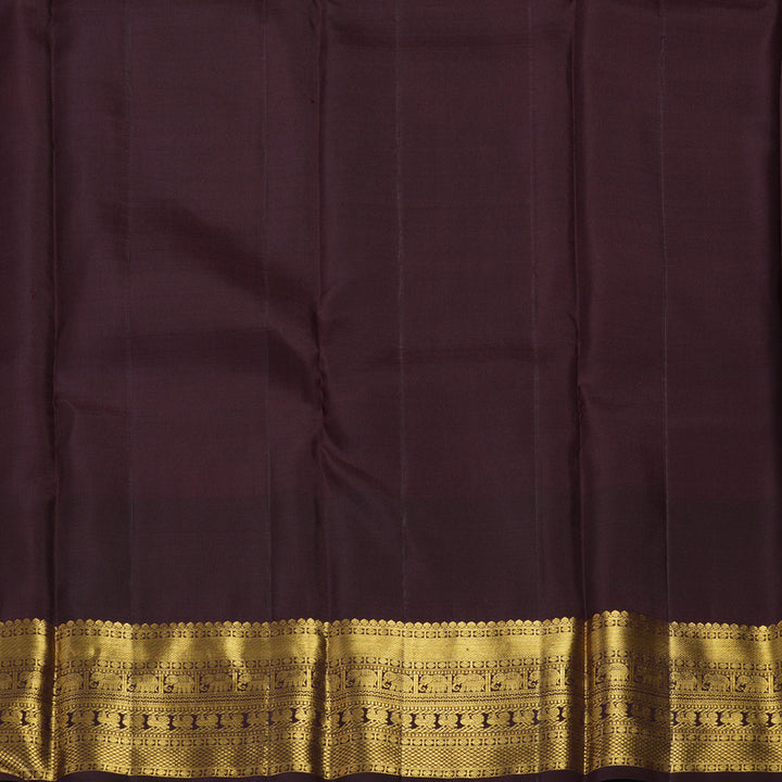 Hayagrivas Handloom Green Kanjivaram Silk Saree with Coffee Brown Border KBF412F3-1