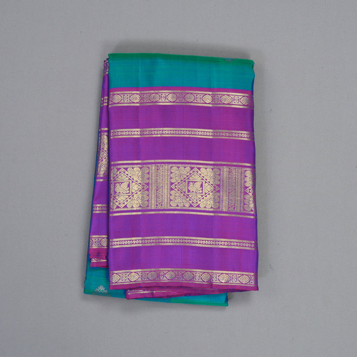 Hayagrivas Handloom Mayilkazhuthu Kanjivaram Silk Saree with Purple Border KBF412F7-2