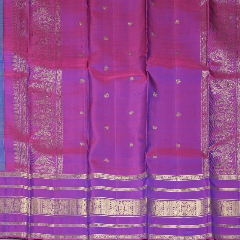 Hayagrivas Handloom Mayilkazhuthu Kanjivaram Silk Saree with Purple Border KBF412F7-2
