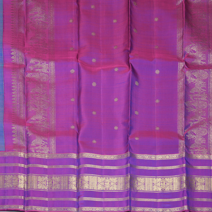 Hayagrivas Handloom Mayilkazhuthu Kanjivaram Silk Saree with Purple Border KBF412F7-2