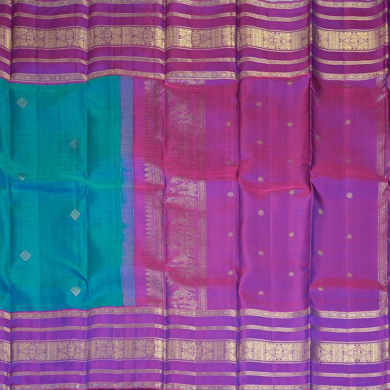 Hayagrivas Handloom Mayilkazhuthu Kanjivaram Silk Saree with Purple Border KBF412F7-2