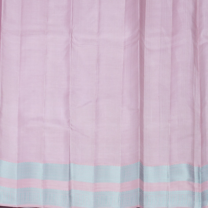 Hayagrivas Handloom Powder Blue Kanjivaram Silk Saree with Lilac Border KBF416F1-1