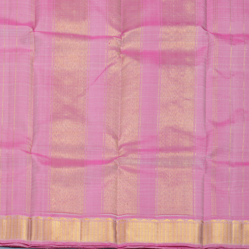 Hayagrivas Handloom Pista Green Kanjivaram Silk Saree with Rose Pink Border KBF419F2-2