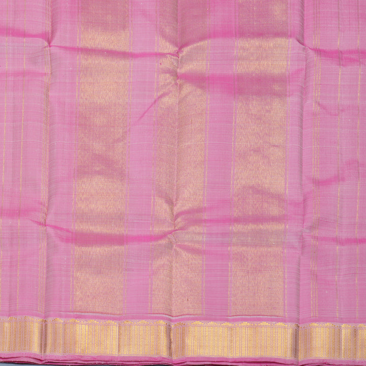 Hayagrivas Handloom Pista Green Kanjivaram Silk Saree with Rose Pink Border KBF419F2-2