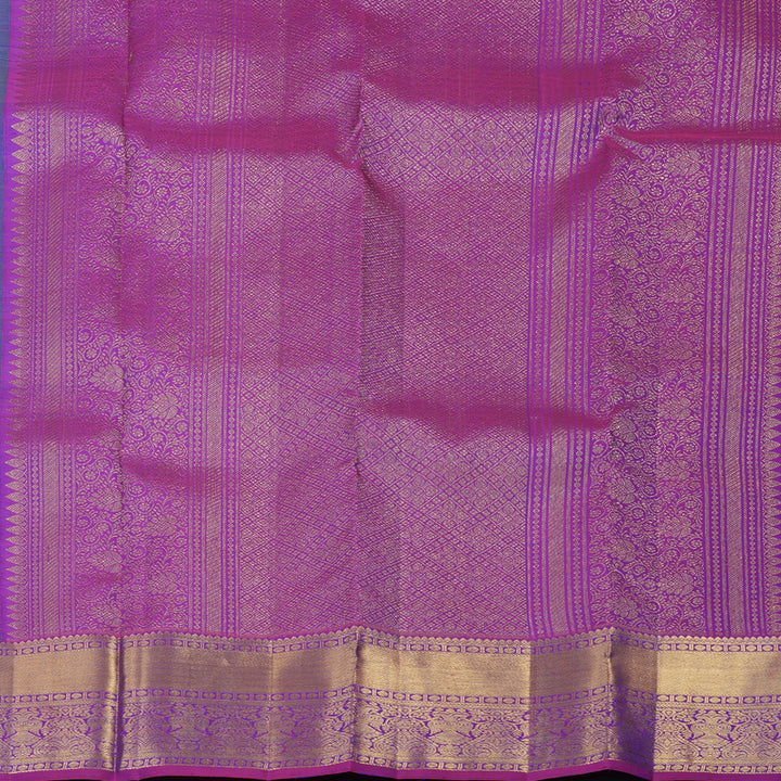 Hayagrivas Handloom Mayilkazhuthu Kanjivaram Silk Saree with Purple Border KBF41D1-2