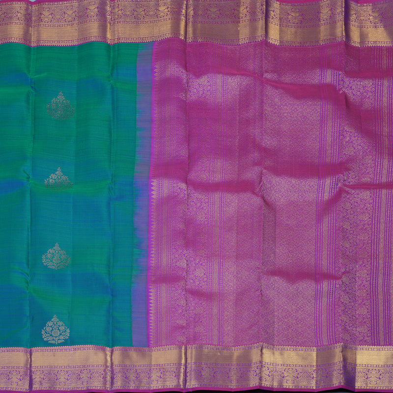 Hayagrivas Handloom Mayilkazhuthu Kanjivaram Silk Saree with Purple Border KBF41D1-2