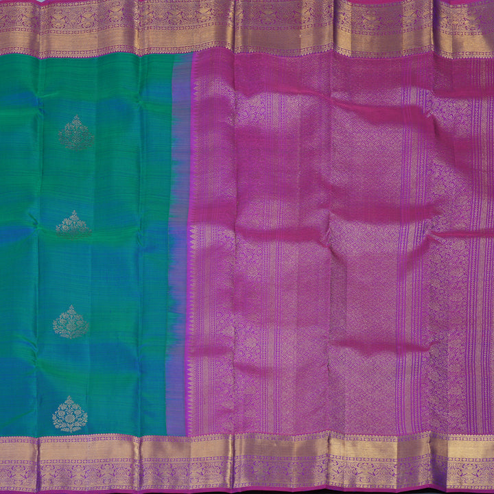 Hayagrivas Handloom Mayilkazhuthu Kanjivaram Silk Saree with Purple Border KBF41D1-2