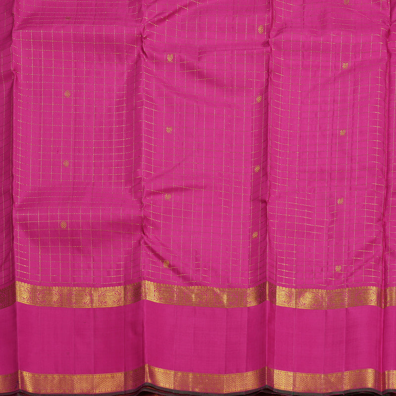 Hayagrivas Handloom Purple Kanjivaram Silk Saree with Rani Pink Border KBF422F10-1