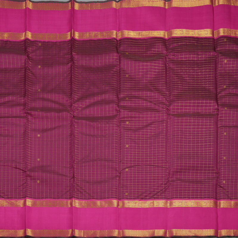 Hayagrivas Handloom Purple Kanjivaram Silk Saree with Rani Pink Border KBF422F10-1