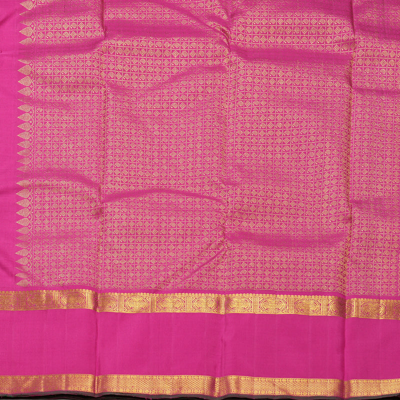 Hayagrivas Handloom Purple Kanjivaram Silk Saree with Rani Pink Border KBF422F10-1