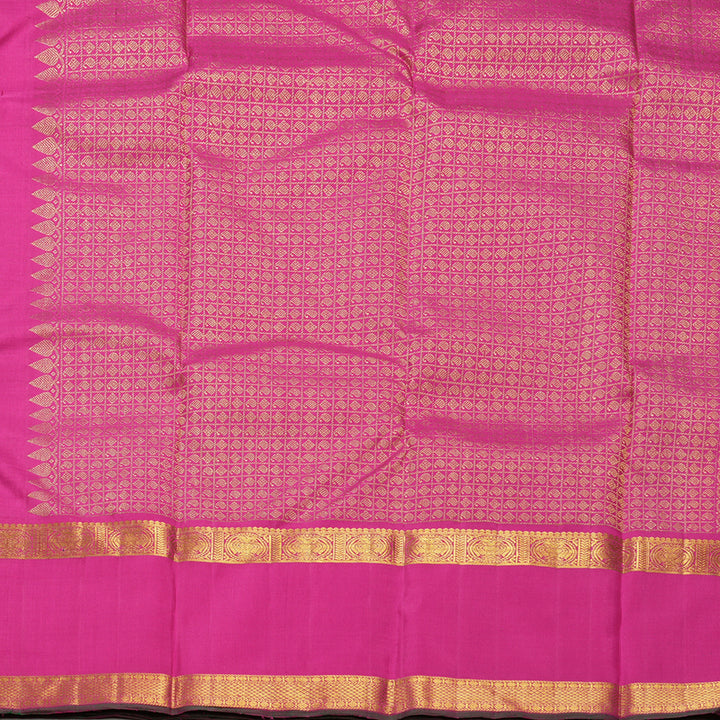 Hayagrivas Handloom Purple Kanjivaram Silk Saree with Rani Pink Border KBF422F10-1