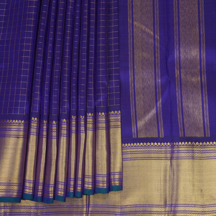 Hayagrivas Handloom MS Blue Kanjivaram Silk Saree KBF422F8-3