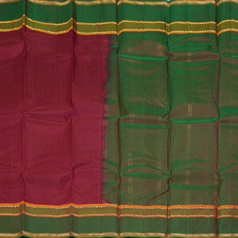 Hayagrivas Handloom Maroon Kanjivaram Silk Saree with Manthalir Border KBF423F1-3