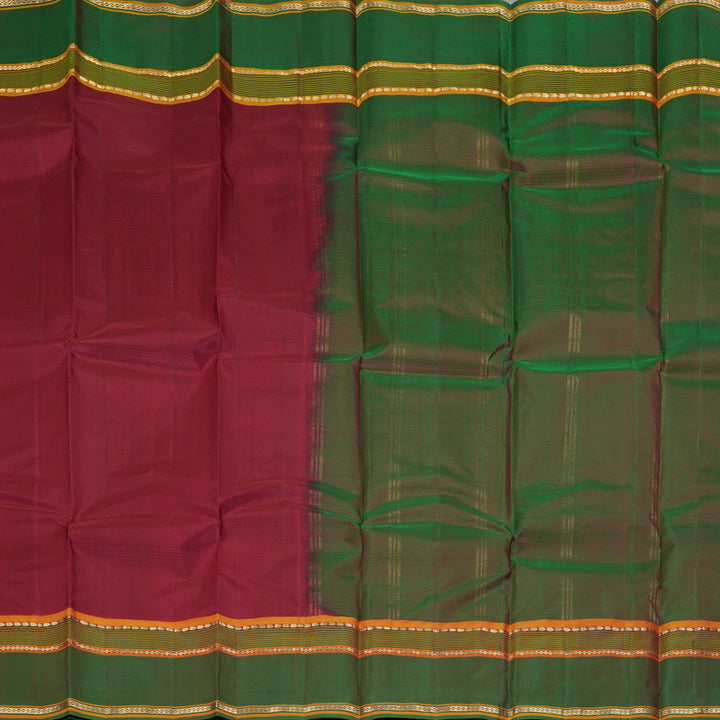 Hayagrivas Handloom Maroon Kanjivaram Silk Saree with Manthalir Border KBF423F1-3