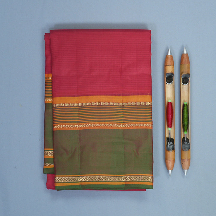 Hayagrivas Handloom Maroon Kanjivaram Silk Saree with Manthalir Border KBF423F1-4