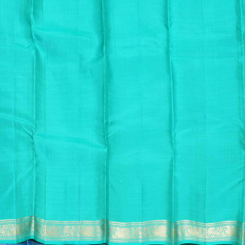 Hayagrivas Handloom MS Blue Kanjivaram Silk Saree KBF423F11-8