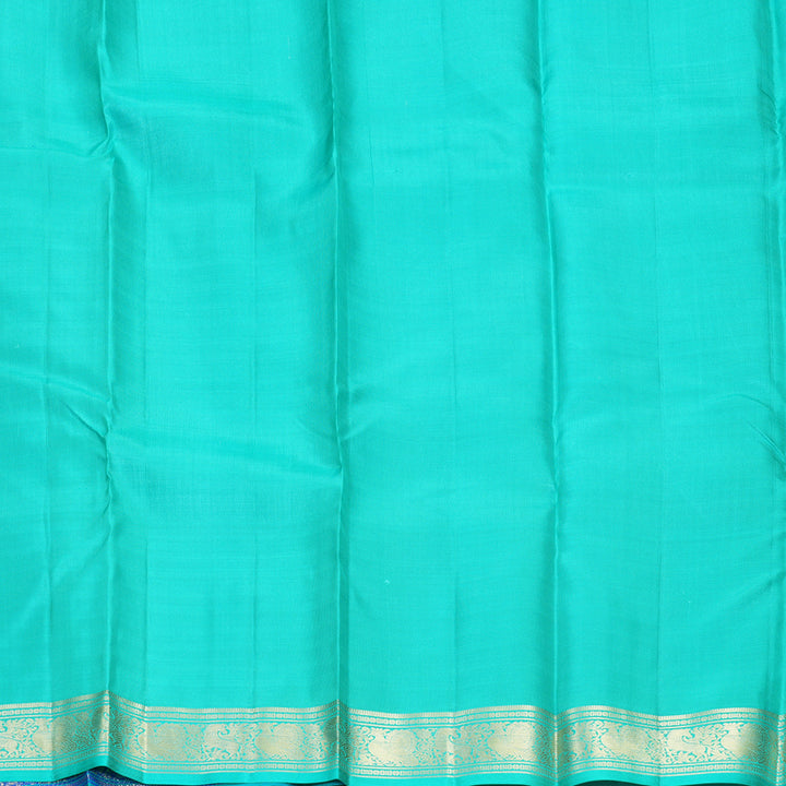 Hayagrivas Handloom MS Blue Kanjivaram Silk Saree KBF423F11-8