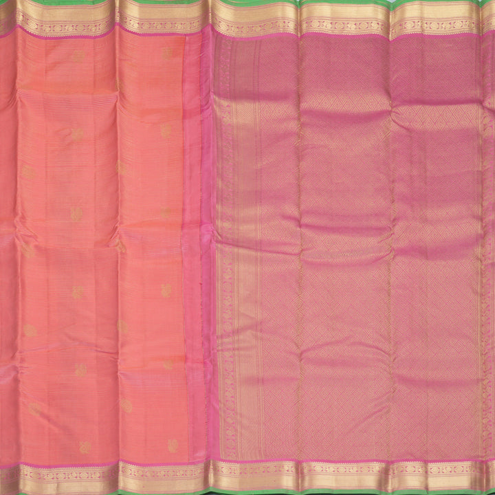 Hayagrivas Handloom Rose Pink Kanjivaram Silk Saree with Pink Border KBF423F7-7