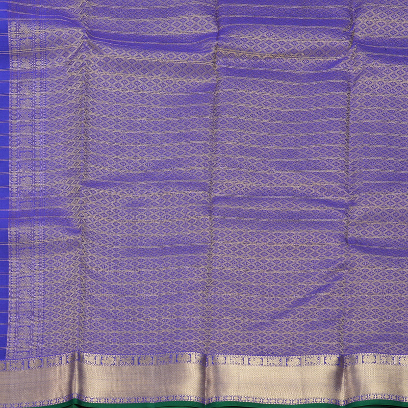 Hayagrivas Handloom Purplish-Blue Kanjivaram Silk Saree KBF423F9-5