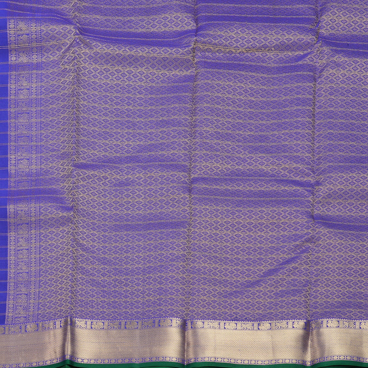 Hayagrivas Handloom Purplish-Blue Kanjivaram Silk Saree KBF423F9-5