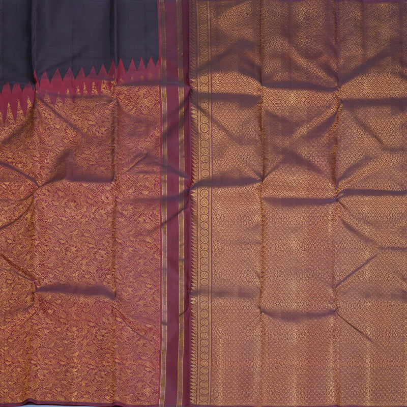 Hayagrivas Handloom Nagapazham Kanjivaram Silk Saree with Maroon Border KBF425F3-1