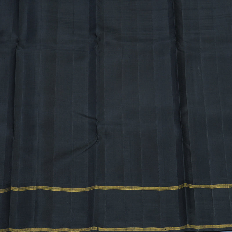 Hayagrivas Handloom Mustard Yellow Kanjivaram Silk Saree with Black Border KBF425F5-1