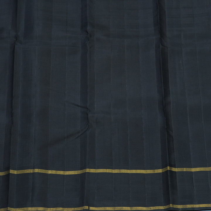Hayagrivas Handloom Mustard Yellow Kanjivaram Silk Saree with Black Border KBF425F5-1