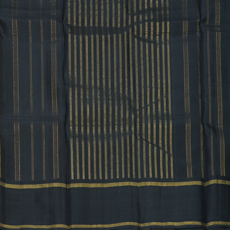 Hayagrivas Handloom Mustard Yellow Kanjivaram Silk Saree with Black Border KBF425F5-1