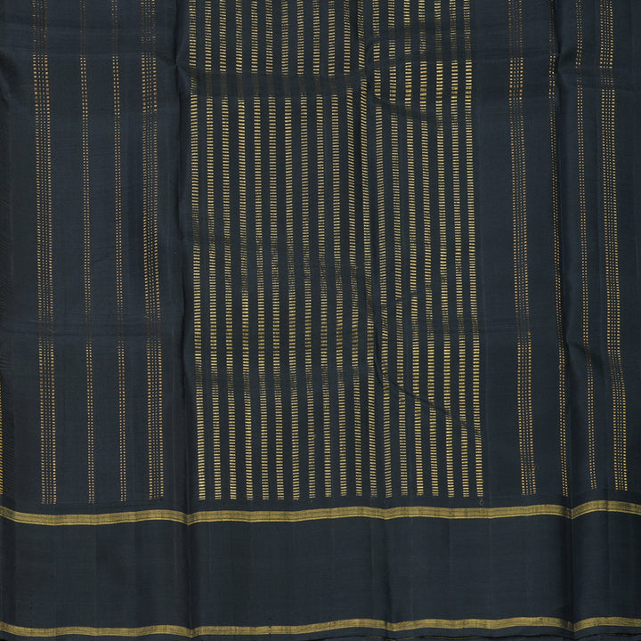Hayagrivas Handloom Mustard Yellow Kanjivaram Silk Saree with Black Border KBF425F5-1