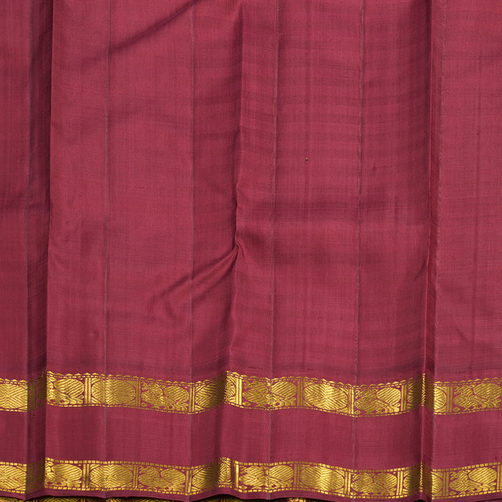 Hayagrivas Handloom Black &amp; White Checks Kanjivaram Silk Saree with Maroon Border KBF425F6-1