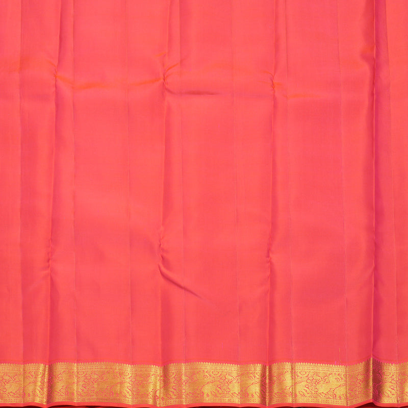 Hayagrivas Handloom Wine Purple Kanjivaram Silk Saree with Orangish-Pink Border KBF427F1-10